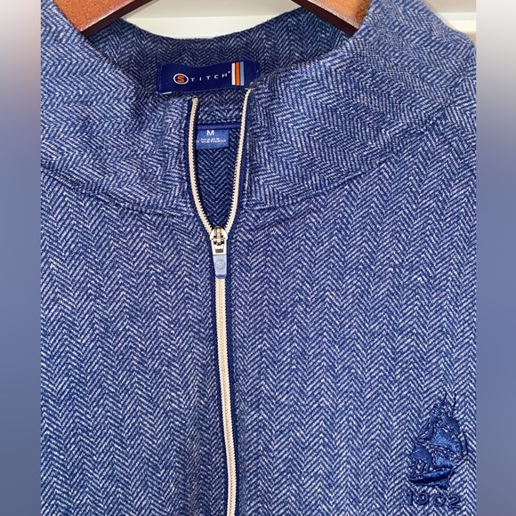 Stitch Golf - Blue Knit Quarter Zip - Picture 2 of 3